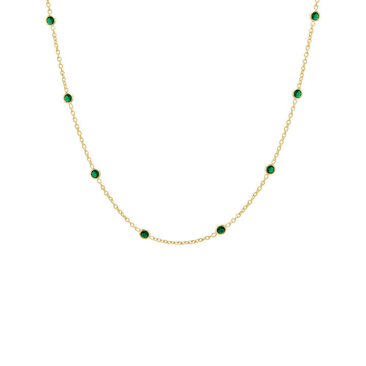 Emerald Green Colored Diamond By The Yard Choker - Adina Eden's Jewels