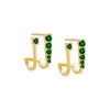 Emerald Green / Pair Colored Double CZ Stud Earring - Adina Eden's Jewels