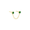 Emerald Green / Single Colored Double Solitaire CZ Chain Stud Earring - Adina Eden's Jewels