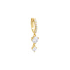 Gold / Single Colored Double Solitaire Drop Huggie Earring - Adina Eden's Jewels