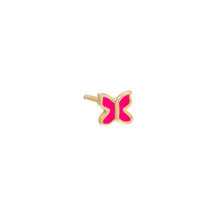Neon Pink / Enamel / Single Colored Enamel Butterfly Stud Earring - Adina Eden's Jewels