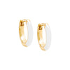 White / Enamel / Pair Colored Enamel Huggie Earring - Adina Eden's Jewels