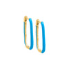 Turquoise / 20MM / Pair Colored Enamel Oval Hoop Earring - Adina Eden's Jewels
