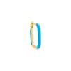 Turquoise / 15MM / Single Colored Enamel Oval Hoop Earring - Adina Eden's Jewels
