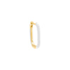 White / 15MM / Single Colored Enamel Oval Hoop Earring - Adina Eden's Jewels
