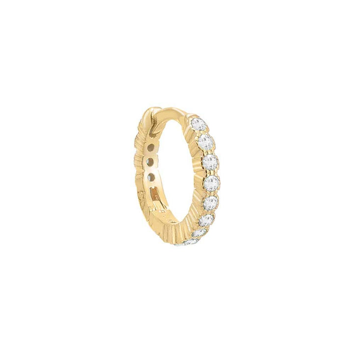 Gold / Single Colored Mini CZ Bezel Huggie Earring - Adina Eden's Jewels