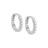 Silver / Pair Colored Mini CZ Bezel Huggie Earring - Adina Eden's Jewels
