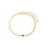 Emerald Green Colored Multi Chain CZ Bezel Bracelet - Adina Eden's Jewels