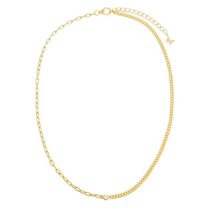  Colored Multi Chain CZ Bezel Necklace - Adina Eden's Jewels