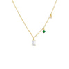 Emerald Green Colored Multi Stone Dangling Necklace - Adina Eden's Jewels