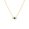 Sapphire Blue Colored Pavé Evil Eye Pendant Necklace - Adina Eden's Jewels