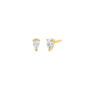 Gold / Pair Colored Pear Shape Stud Earring - Adina Eden's Jewels