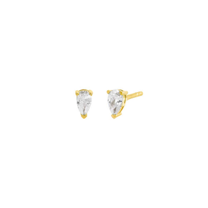 Gold / Pair Colored Pear Shape Stud Earring - Adina Eden's Jewels