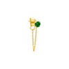 Emerald Green / Single Colored Solitaire Front Back Chain Stud Earring - Adina Eden's Jewels