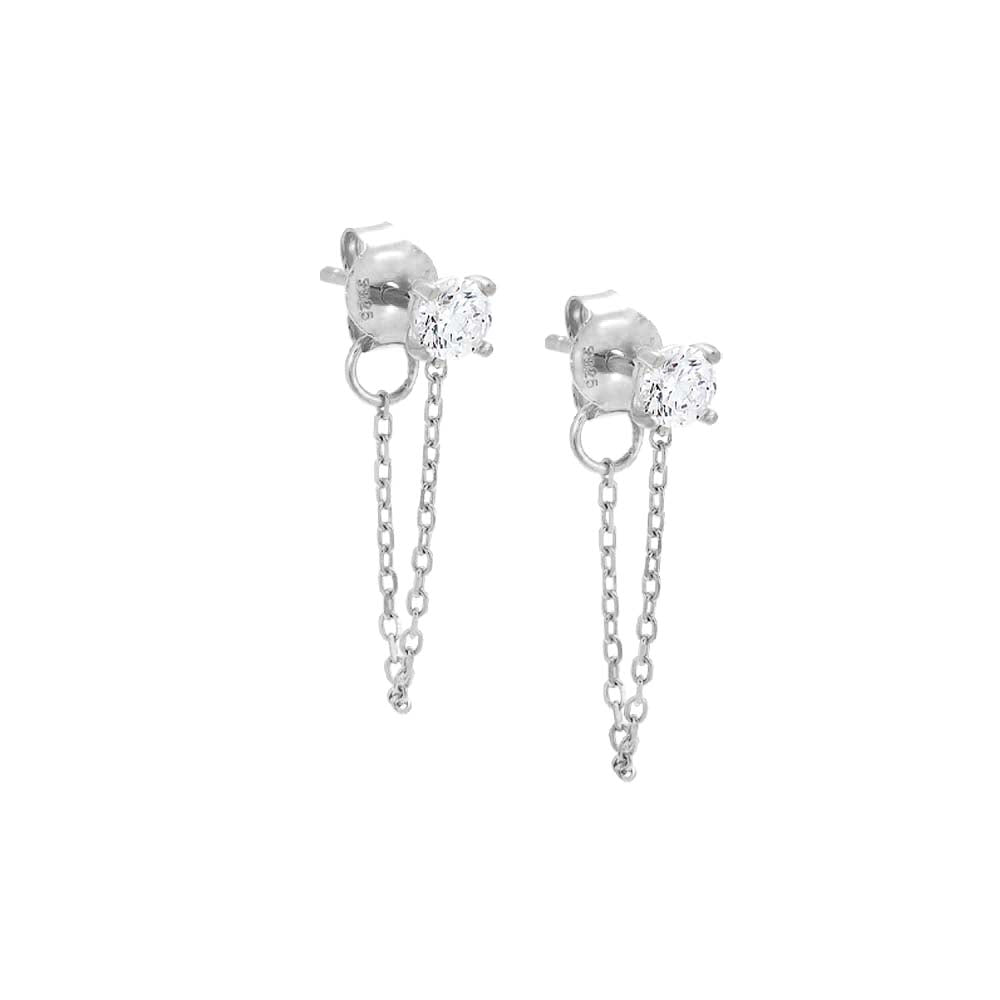 Single Pure Love Chain Stud Earring 14K