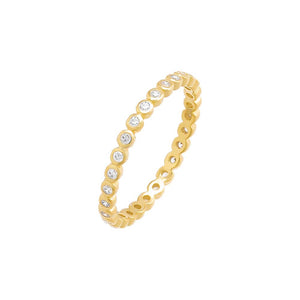 Gold / 5 Colored Thin Bezel CZ Ring - Adina Eden's Jewels