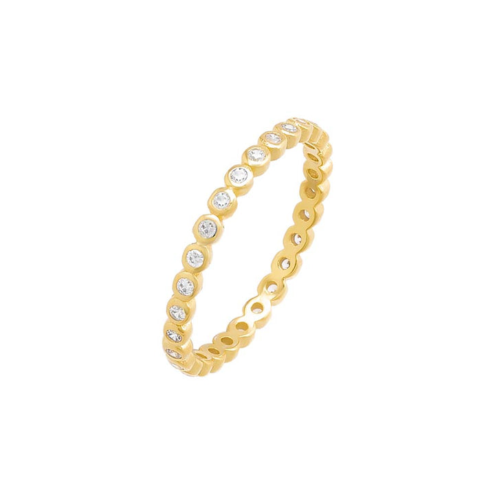Gold / 5 Colored Thin Bezel CZ Ring - Adina Eden's Jewels