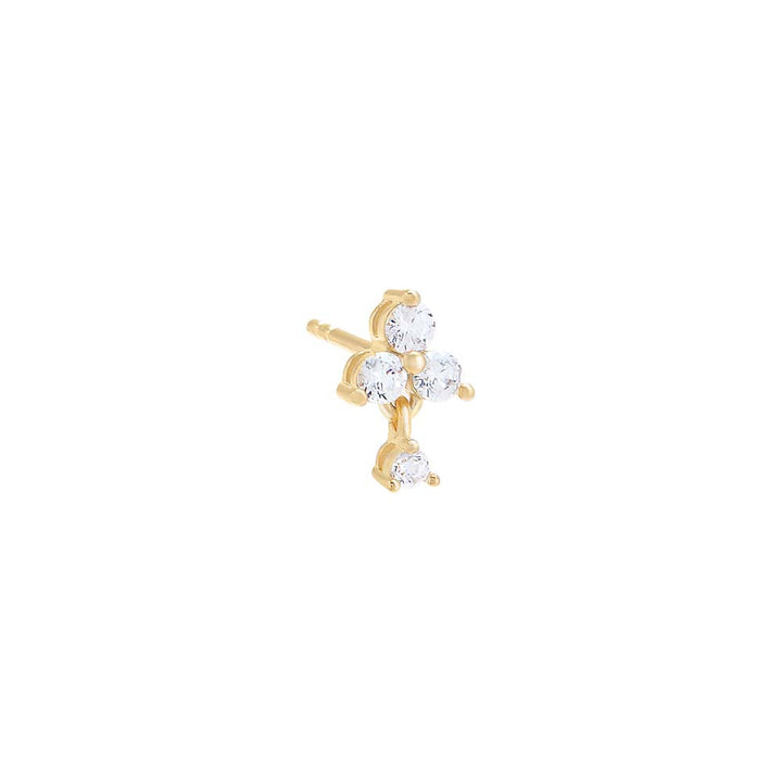 Gold / Single Colored Tiny CZ Trio Cluster Trinket Stud Earring - Adina Eden's Jewels