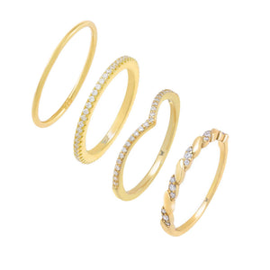 Gold / 5 I Want It All Ring Combo Set - Adina Eden's Jewels
