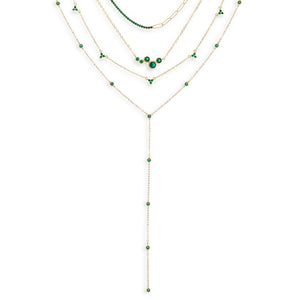 Emerald Green Pool Party Host Necklace Combo Set - Adina Eden's Jewels