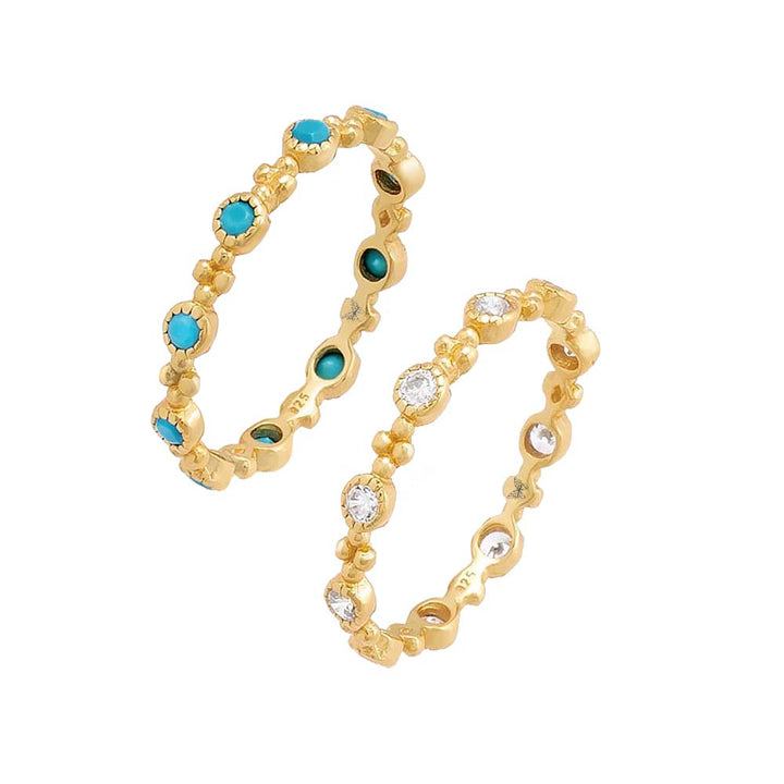 Turquoise / 5 Double Trouble Ring Combo Set - Adina Eden's Jewels