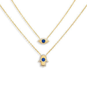 Gold I'm Superstitious Necklace Combo Set - Adina Eden's Jewels