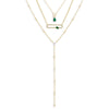 Gold Emerald Teardrop Necklace Combo Set - Adina Eden's Jewels