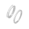 Silver / 5 Baguettes & Solitaires Ring Combo Set - Adina Eden's Jewels
