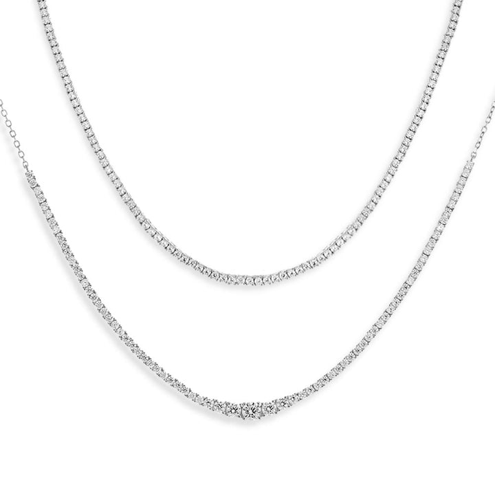 Silver Perfectly Tennis Necklace Combo Set - Adina Eden's Jewels
