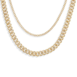  Pavé Double Chain Link Combo Set - Adina Eden's Jewels
