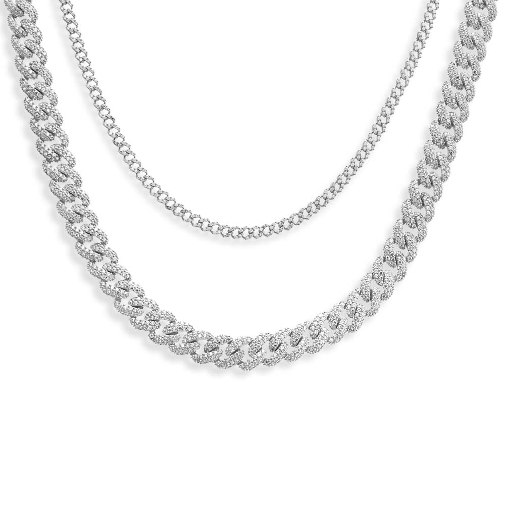 Chain Set Combo Pavé Double Chain Link Combo Set | Adina Eden Jewels