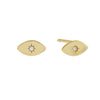 Gold / Pair CZ Evil Eye Stud Earring - Adina Eden's Jewels