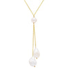 Pearl White Dangling Pearl Lariat - Adina Eden's Jewels