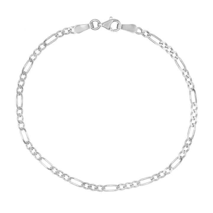 Silver Figaro Chain Anklet - Adina Eden's Jewels