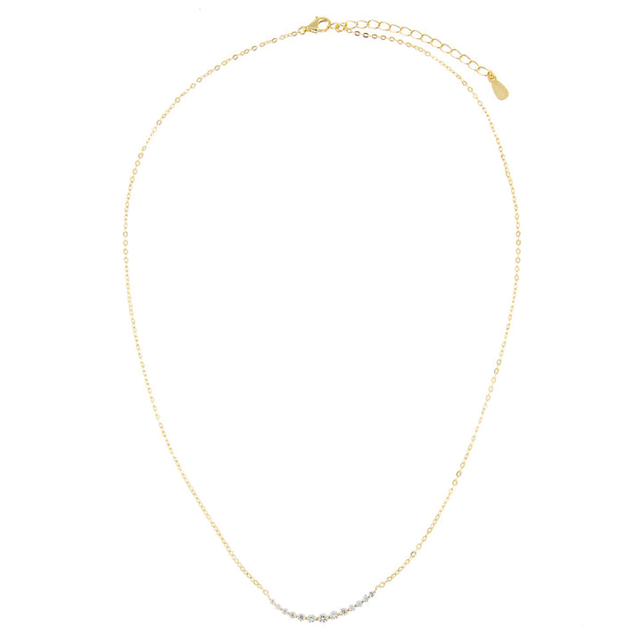  Round Pavé Curved Necklace - Adina Eden's Jewels