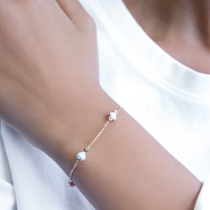  Heart Enamel Bracelet 14K - Adina Eden's Jewels