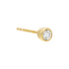 14K Gold / Single Diamond Small Bezel Stud Earring 14K - Adina Eden's Jewels