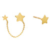 14K Gold Mismatch Chain Stud Earring 14K - Adina Eden's Jewels