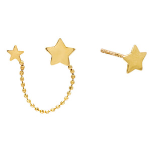 14K Gold Mismatch Chain Stud Earring 14K - Adina Eden's Jewels