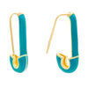 Turquoise Safety Pin Enamel Earring - Adina Eden's Jewels