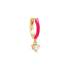 Neon Pink / Enamel / Single Dangling CZ Colored Enamel Huggie Earring - Adina Eden's Jewels