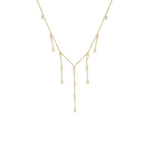 Gold Dangling CZ Strand Necklace - Adina Eden's Jewels