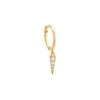 Gold / Single Dangling Pavé Dagger Huggie Earring - Adina Eden's Jewels
