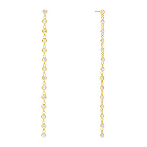 Gold Multi Bezel Drop Stud Earring - Adina Eden's Jewels