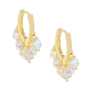 Gold Dangling CZ Huggie Earring - Adina Eden's Jewels