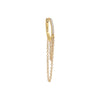 14K Gold / Single Diamond Double Drop Chain Huggie Earring 14K - Adina Eden's Jewels