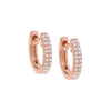 14K Rose Gold / Pair Diamond Double Row Huggie Earring 14K - Adina Eden's Jewels