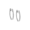 12 MM / Pair / 14K White Gold Diamond Huggie Earring 14K - Adina Eden's Jewels