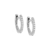 10 MM / Pair / 14K White Gold Diamond Huggie Earring 14K - Adina Eden's Jewels
