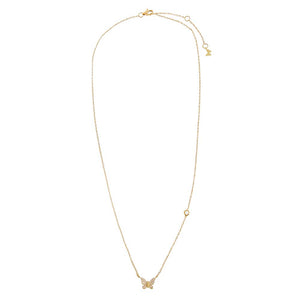  Diamond Pavé Butterfly & Bezel Necklace 14K - Adina Eden's Jewels
